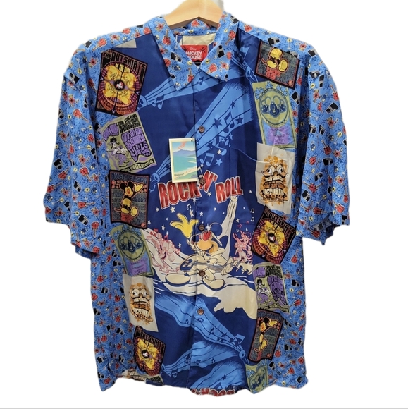 New With Tags! Disney Mickey Mouse Reyn Spooner Hawaiian Shirt Size Large - Picture 1 of 4